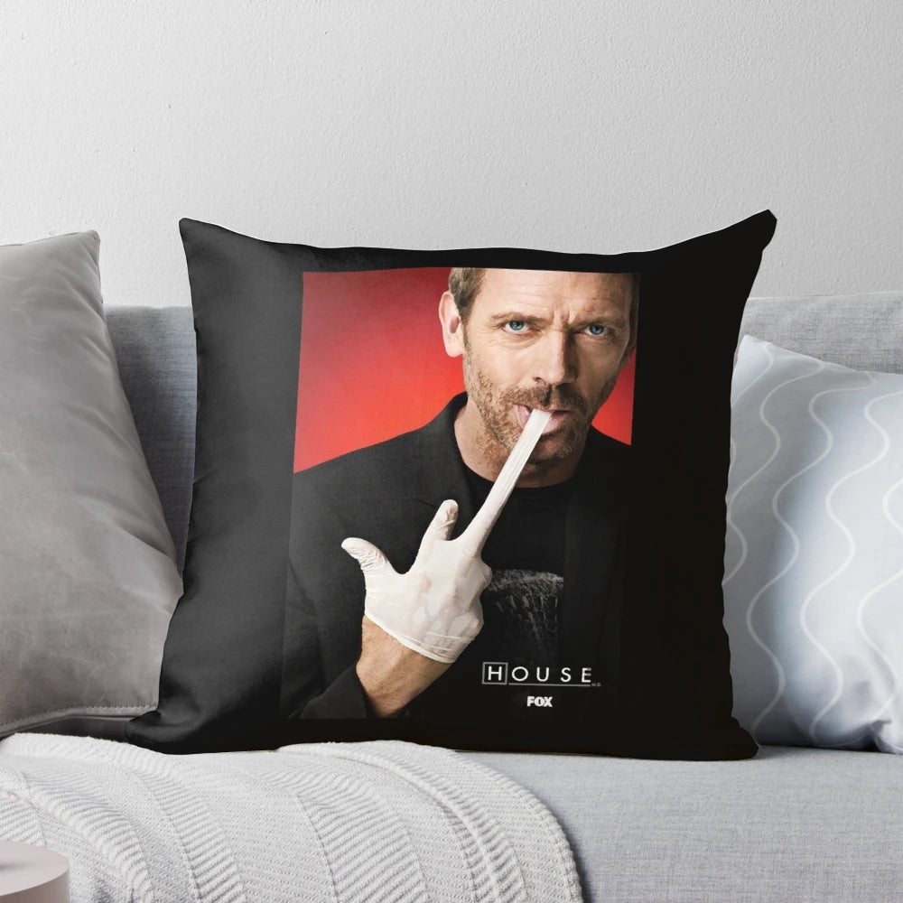 House M.D. themed pillow featuring the character Gregory House