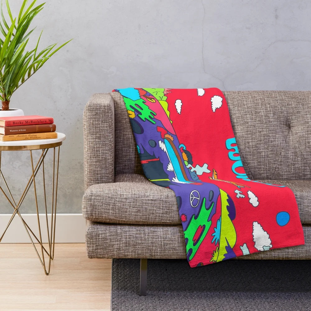 A cozy plush blanket featuring the album art design of J-Hope's Hope World mixtape