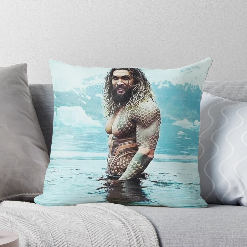 Plush Jason Momoa Aquaman Pillow - Soft, Cozy, and Officially Licensed Celebrity Merchandise