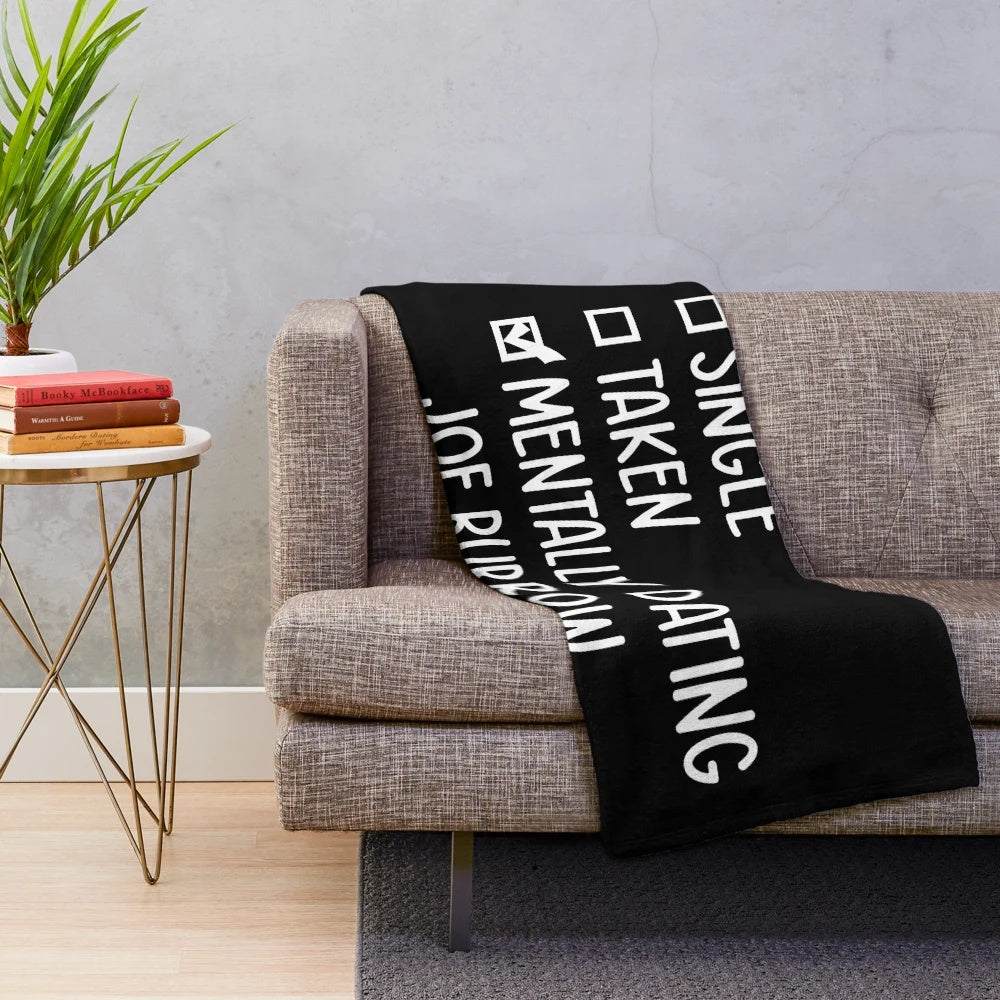 Joe Burrow themed plush blanket with "Mentally Dating Joe Burrow" design