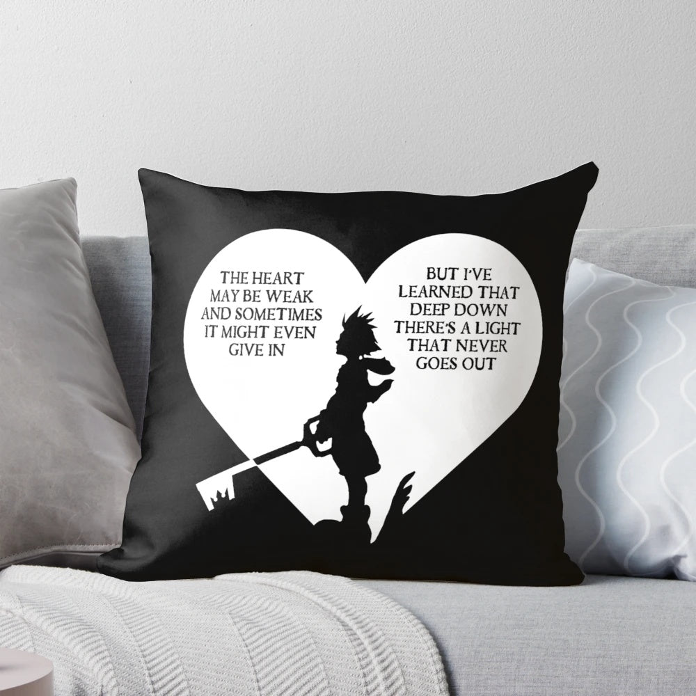 Kingdom Hearts Sora Quote Decorative Pillow