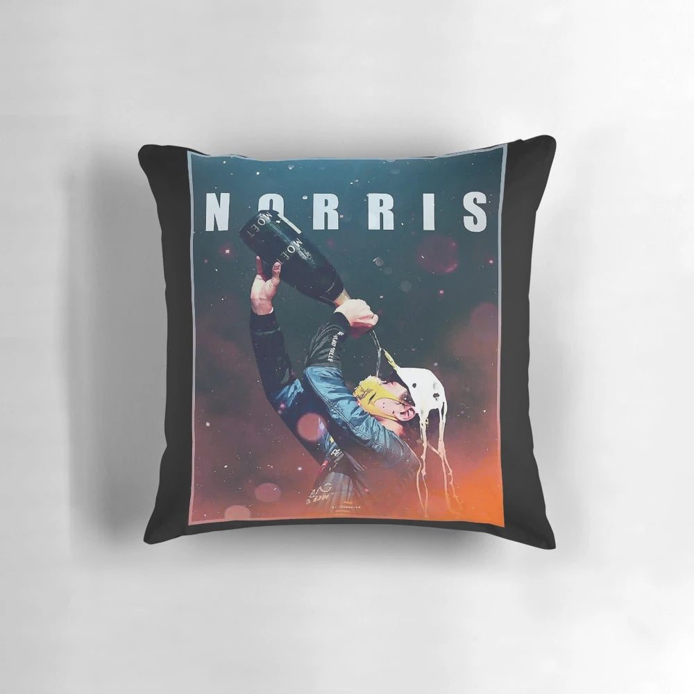 Soft, plush Lando Norris pillow featuring the popular Formula 1 racing driver