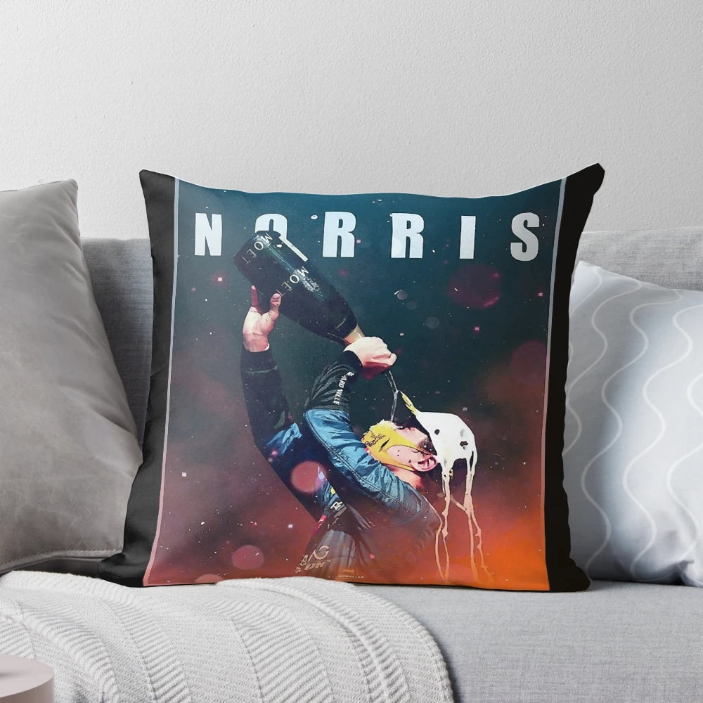 Soft, plush Lando Norris pillow featuring the popular Formula 1 racing driver