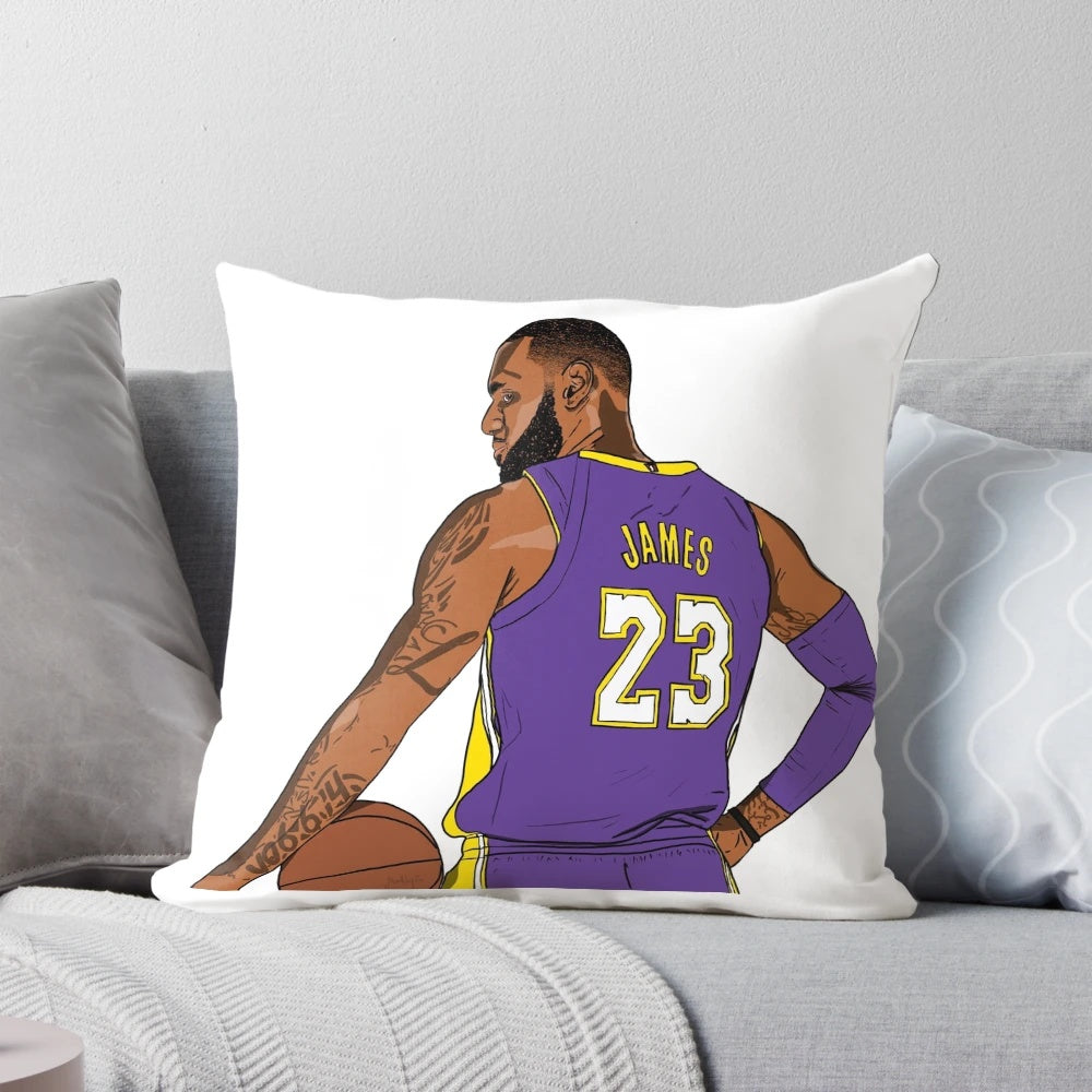 LeBron James Pillow with Lakers Logo and Playoff Design