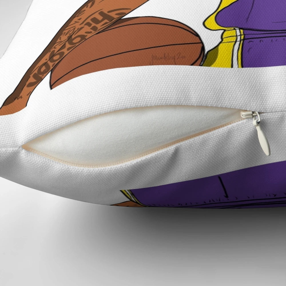 LeBron James Pillow with Lakers Logo and Playoff Design
