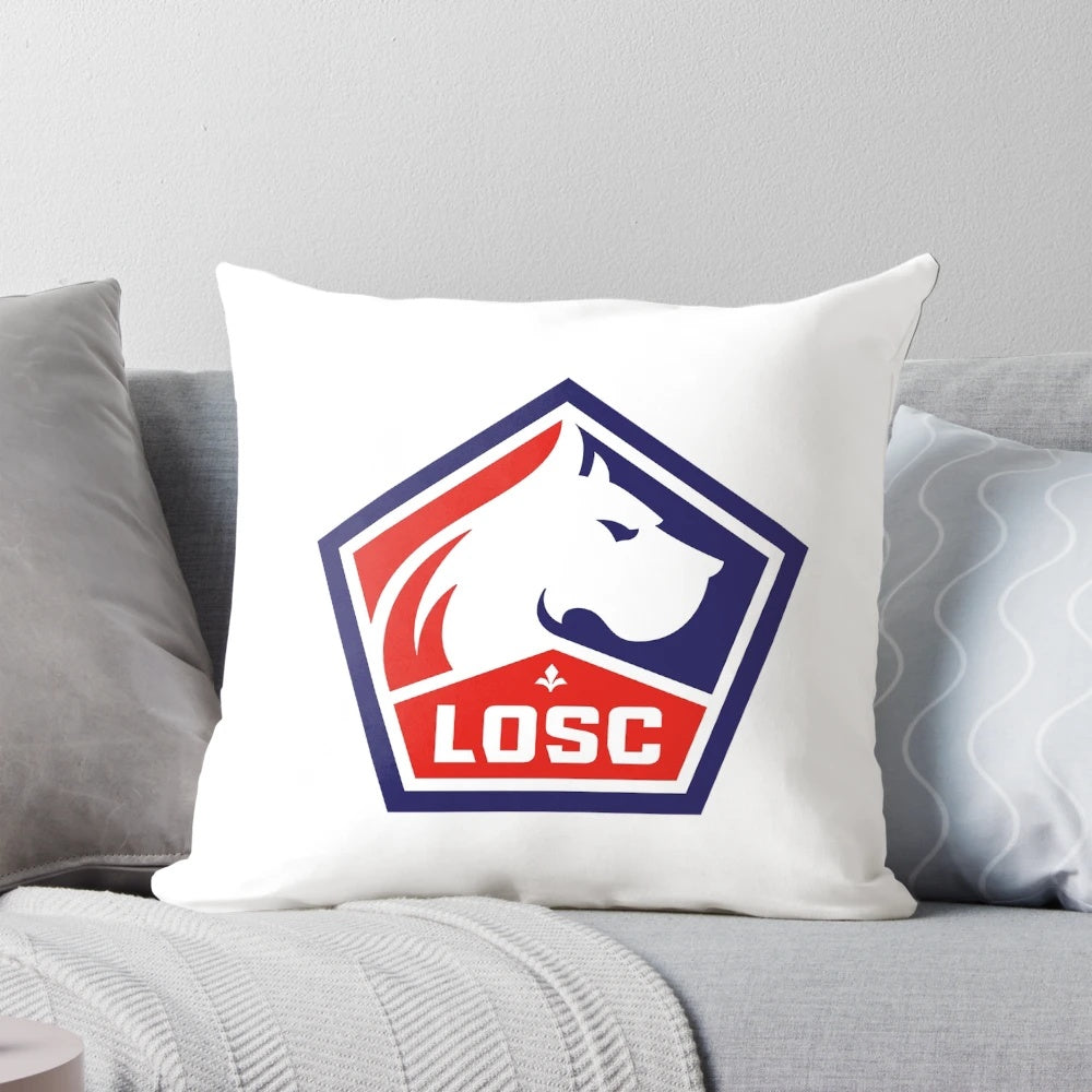 LOSC Lille Football Club logo printed on a high-quality throw pillow