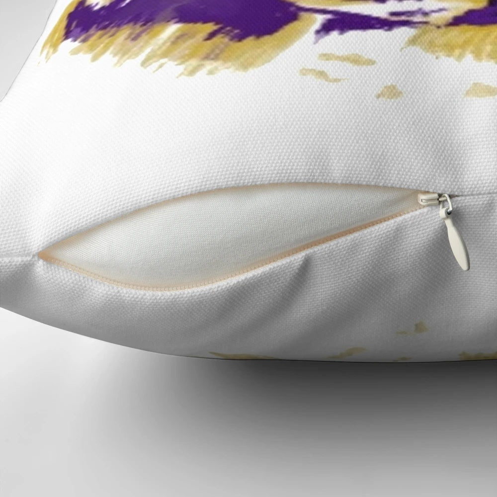 Vibrant purple and gold LSU Tigers full face pillow