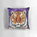 Vibrant LSU Tigers-themed pillow designed by Sarah Clostio