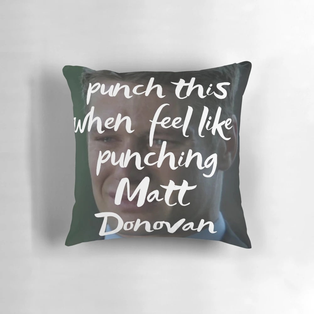 Matt Donovan, a character from the TV series The Vampire Diaries, featured on a high-quality, soft pillow.