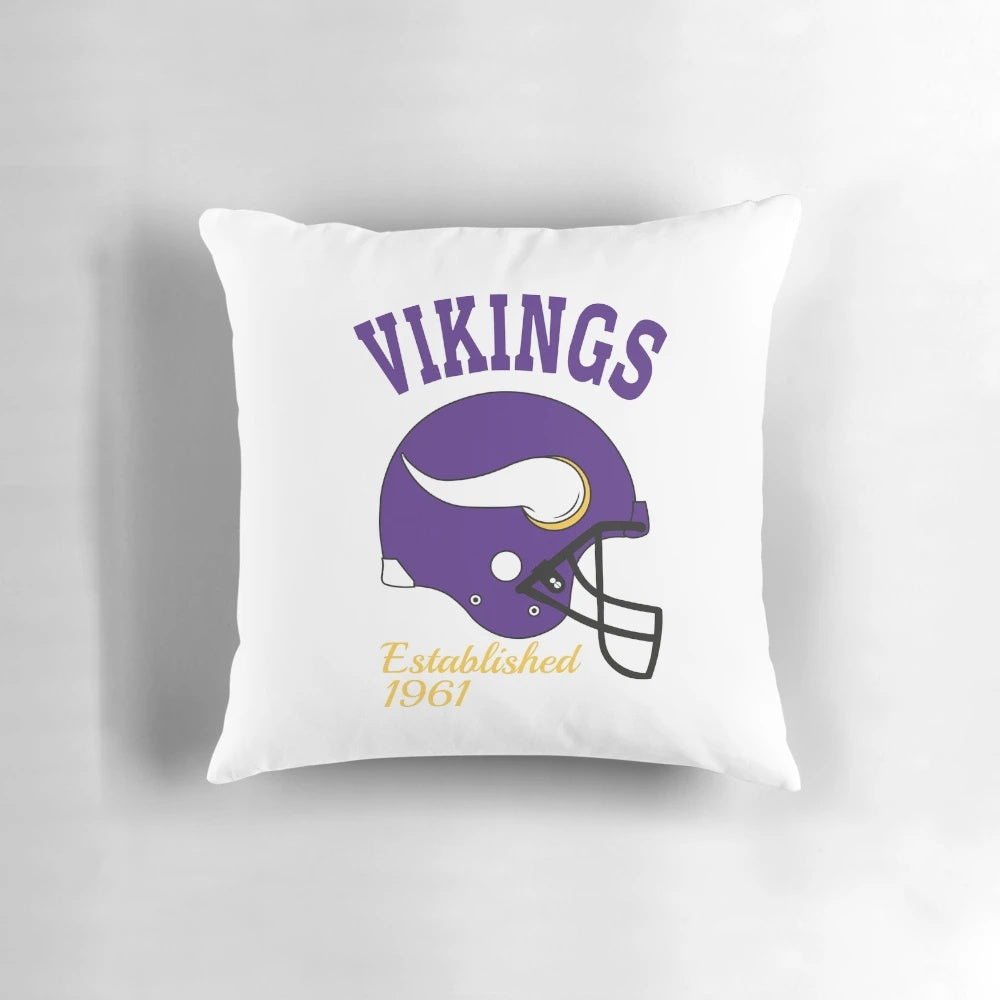 Minnesota Vikings Est. 1961 Pillow with Vikings Helmet and "Skol" Logo