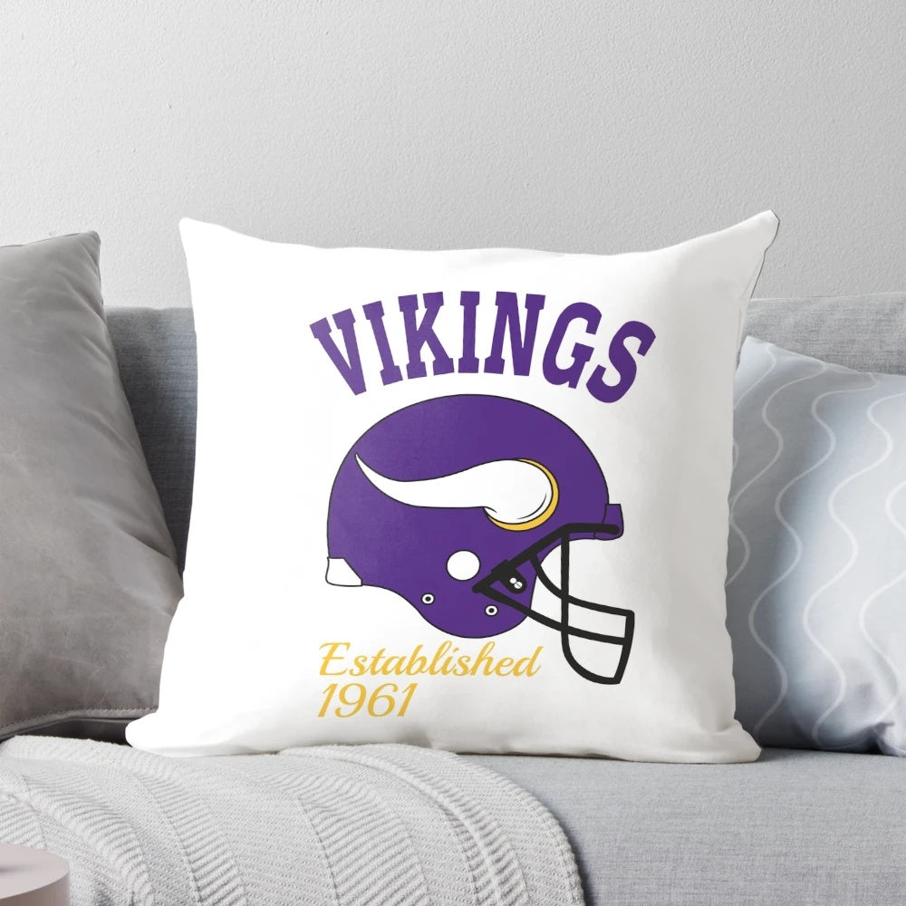 Minnesota Vikings Est. 1961 Pillow with Vikings Helmet and "Skol" Logo