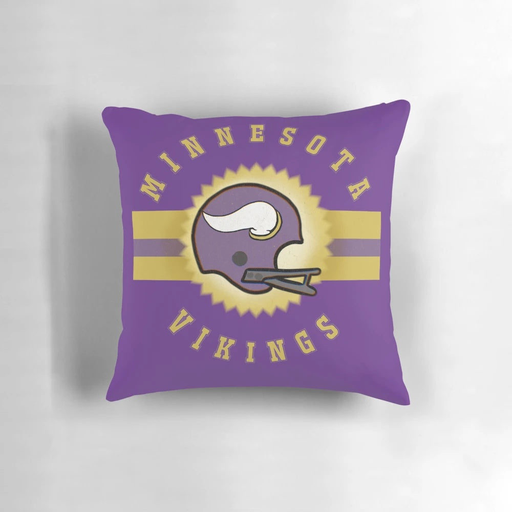 Minnesota Vikings Football Helmet Pillow with Purple and Gold Design