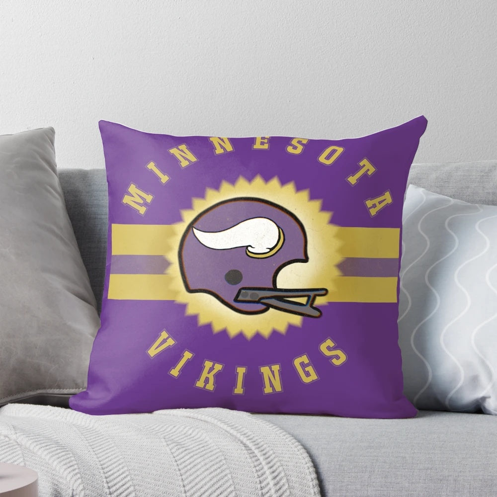 Minnesota Vikings Football Helmet Pillow with Purple and Gold Design