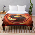 Mortal Kombat Sega themed plush blanket