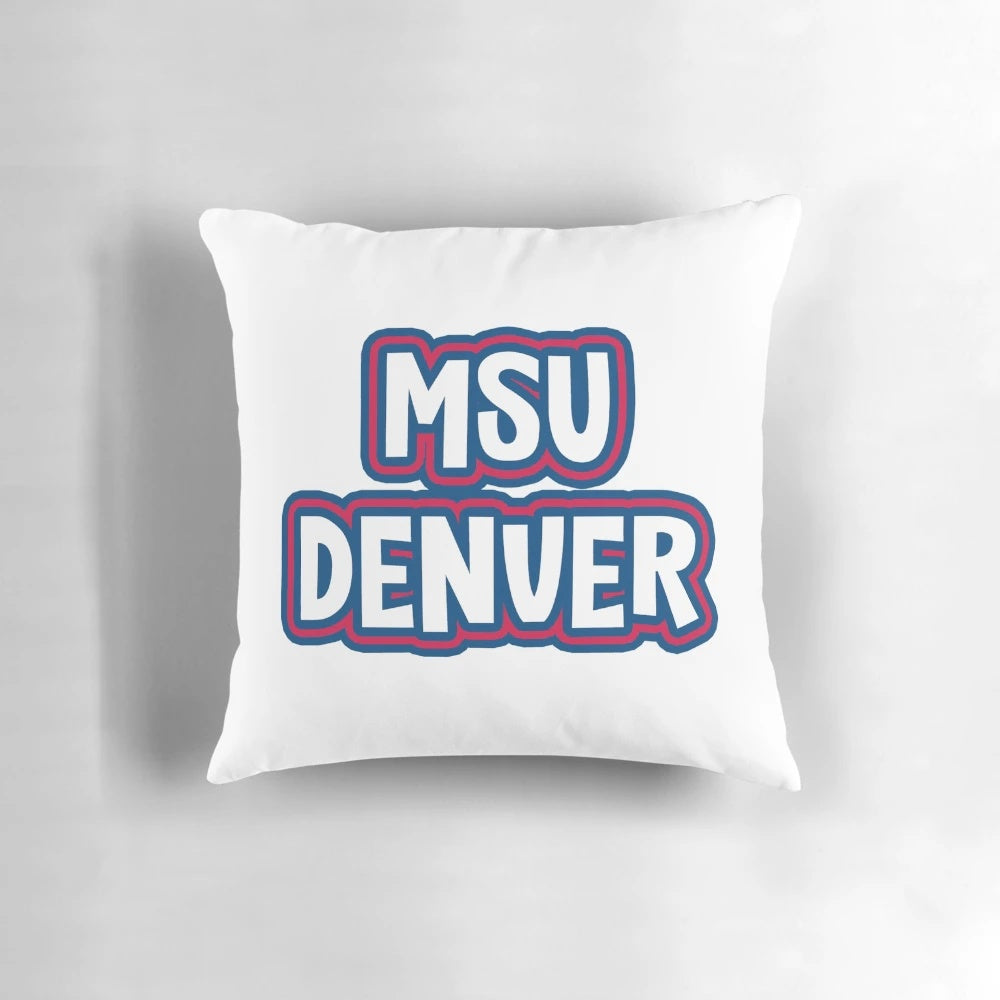 Soft and comfortable MSU Denver Roadrunners-themed pillow