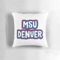 Soft and comfortable MSU Denver Roadrunners-themed pillow