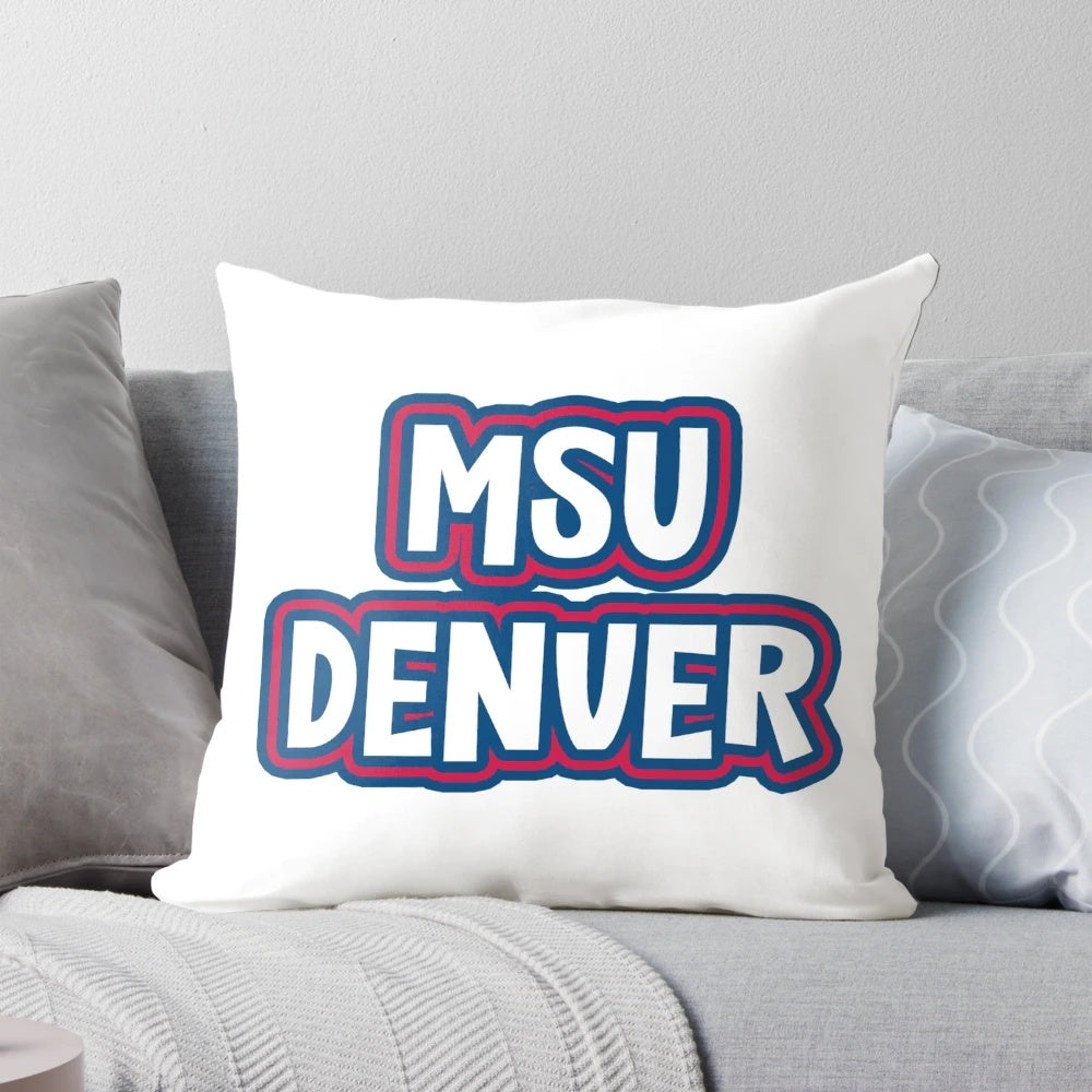 Soft and comfortable MSU Denver Roadrunners-themed pillow