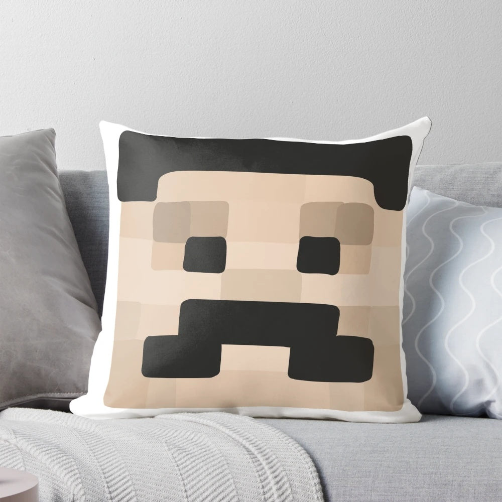 Soft, plush Mumbo Jumbo-themed pillow for Minecraft enthusiasts