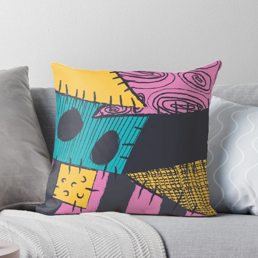 Nightmare Before Christmas Decorative Throw Pillow with Jack Skellington and Sally
