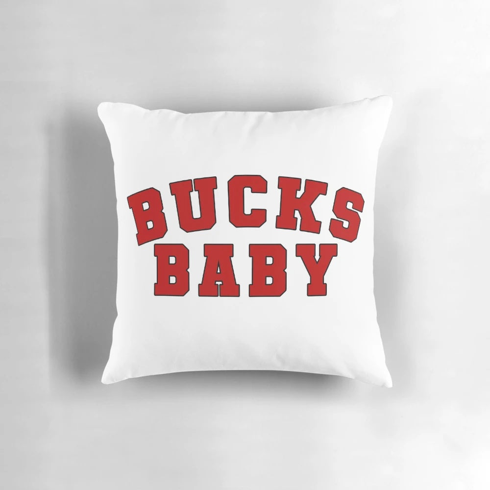 Ohio State Buckeyes college sports pillow in red and grey colors