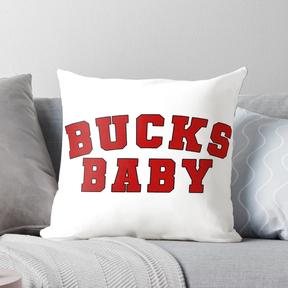 Ohio State Buckeyes college sports pillow in red and grey colors