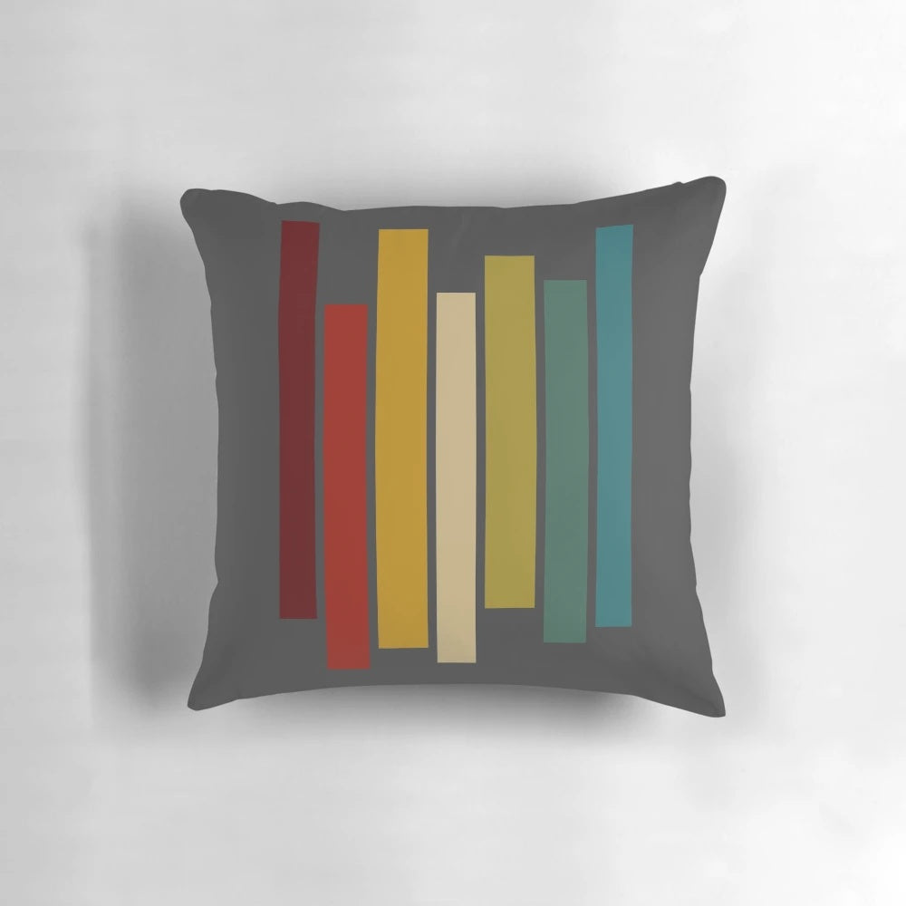 Only Murders in the Building themed striped decorative pillow