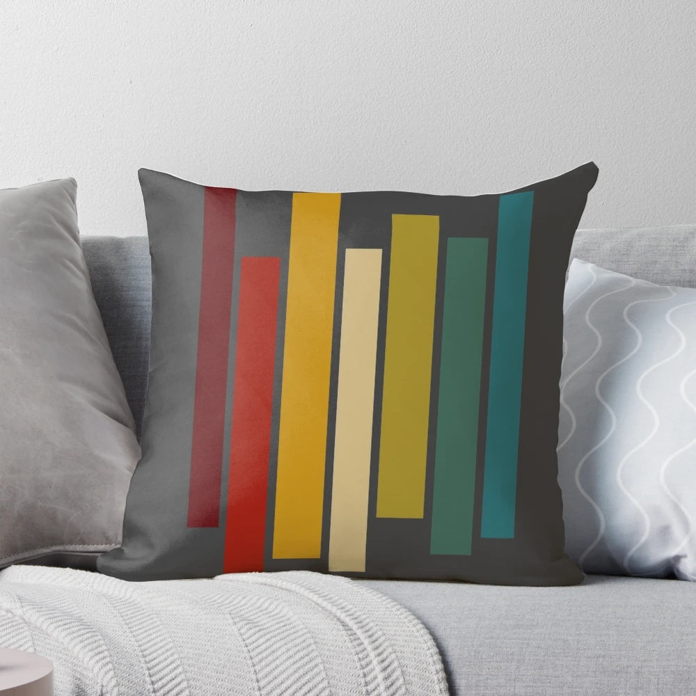 Only Murders in the Building themed striped decorative pillow