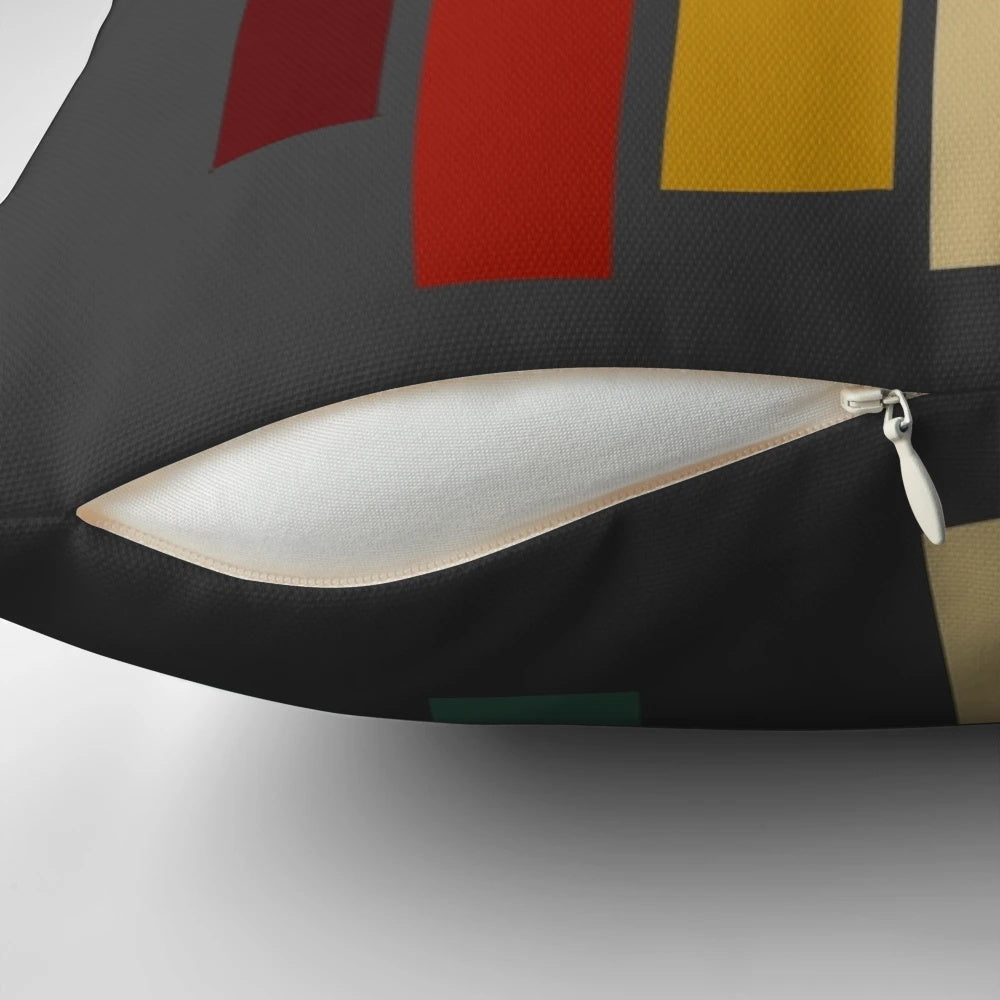 Only Murders in the Building themed striped decorative pillow