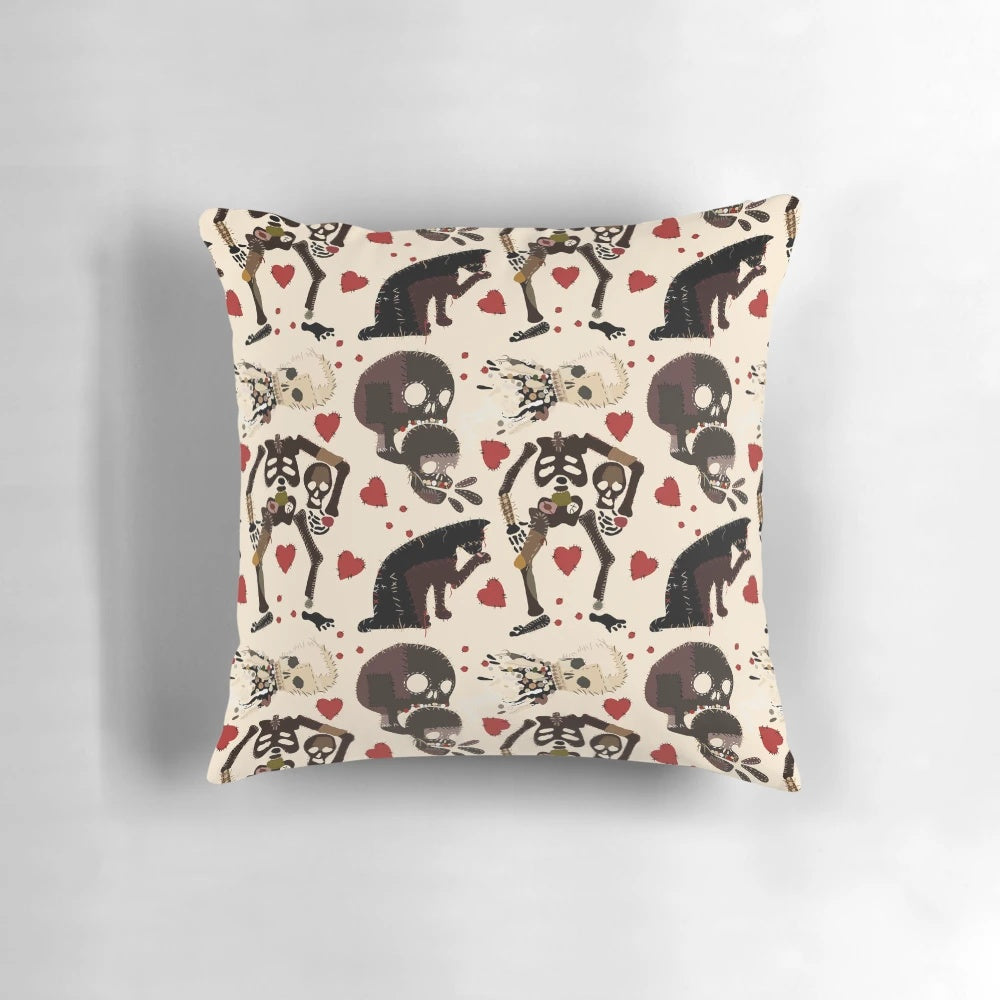 An officially licensed "Our Flag Means Death" themed decorative pillow featuring the show's logo and characters.