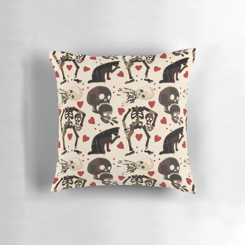 An officially licensed "Our Flag Means Death" themed decorative pillow featuring the show's logo and characters.