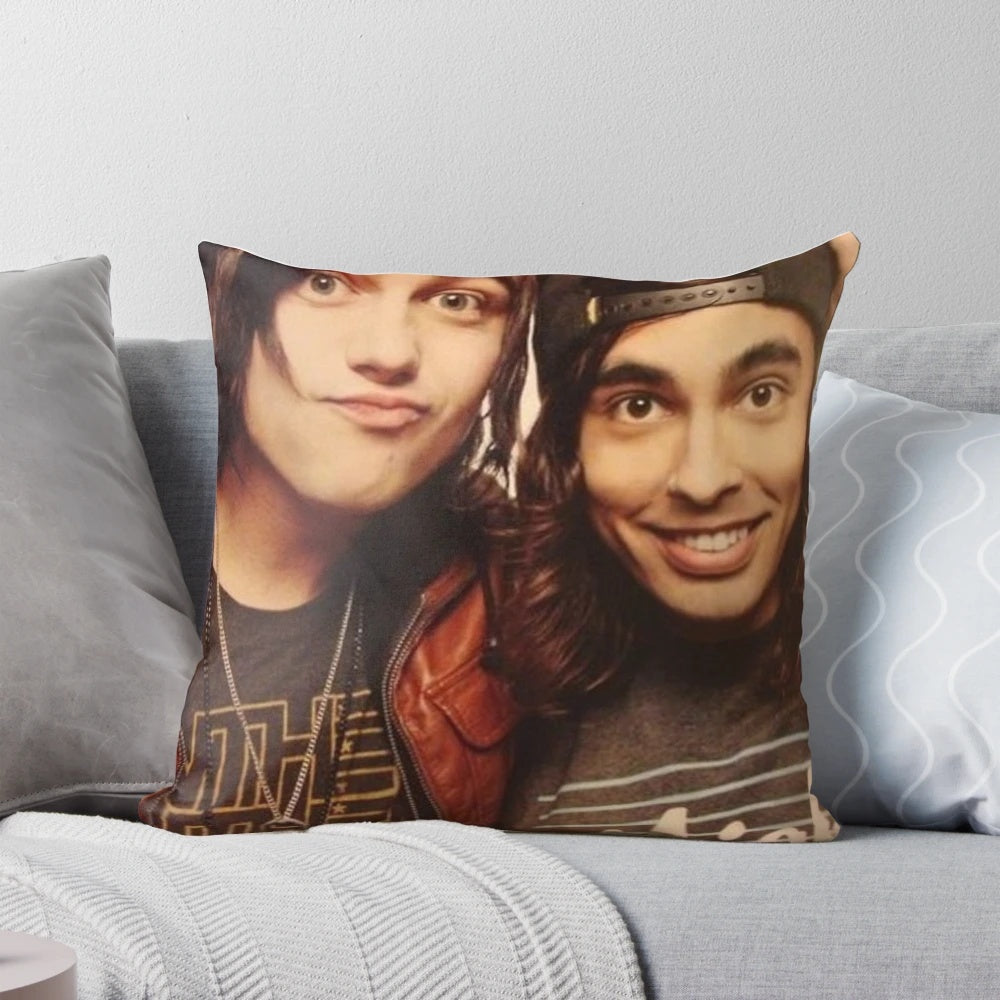 Kellin Quinn and Vic Fuentes Pillow with Pierce the Veil and Sleeping with Sirens Artwork