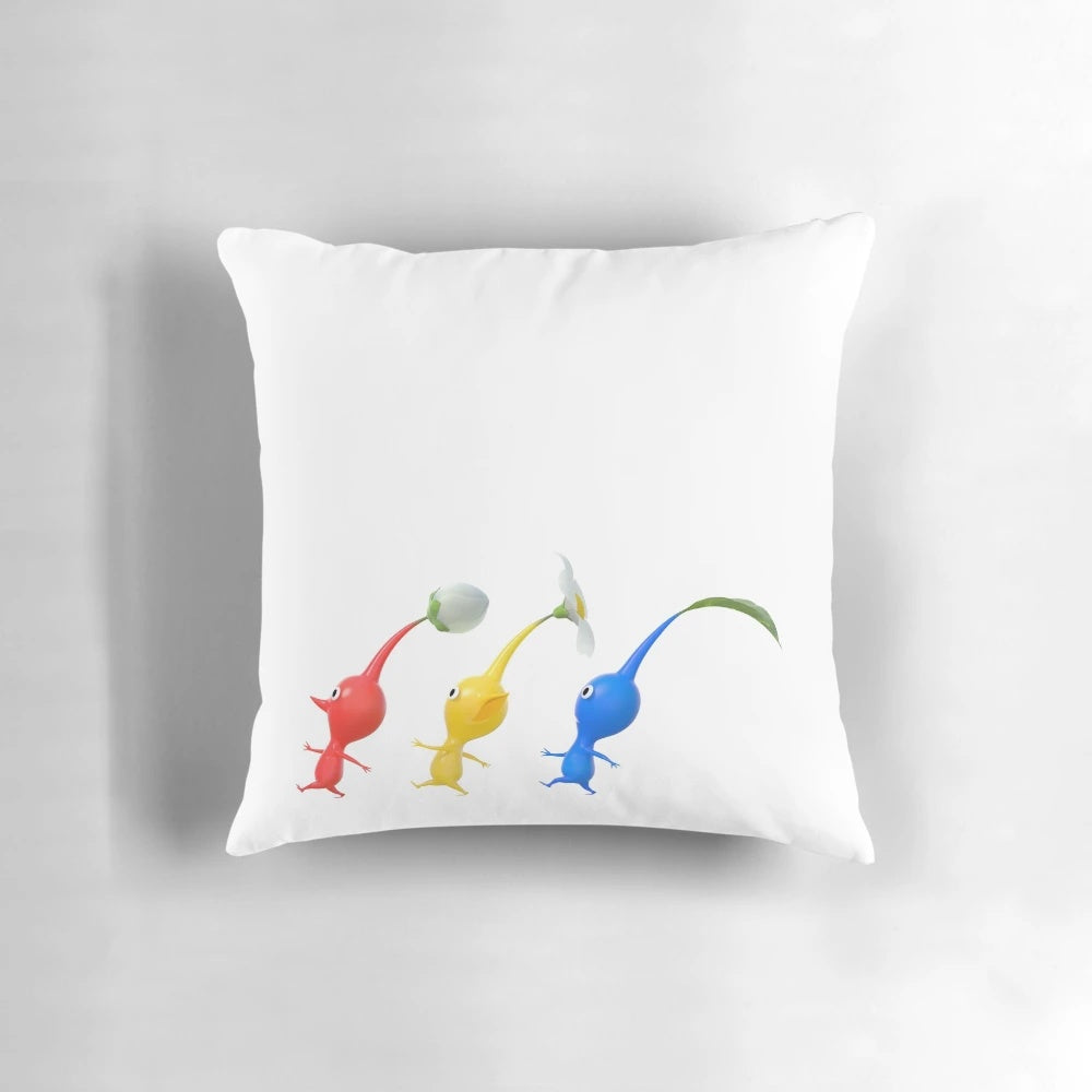 Plush Pikmin pillow featuring the popular Nintendo video game characters