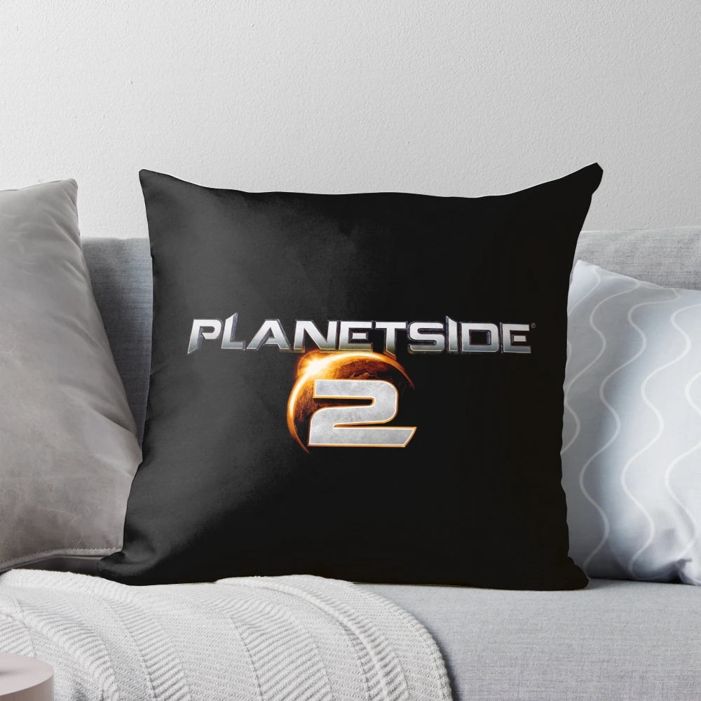 Soft, plush Planetside 2 logo pillow for sci-fi and military FPS gaming enthusiasts