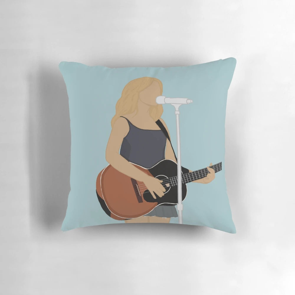 Soft and comfortable Sabrina Carpenter themed pillow featuring her name and popular song titles.