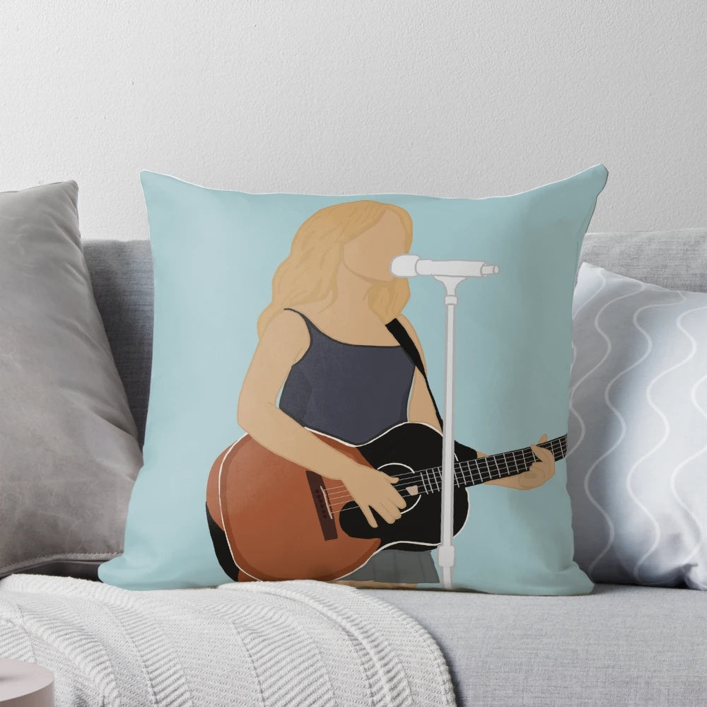 Soft and comfortable Sabrina Carpenter themed pillow featuring her name and popular song titles.