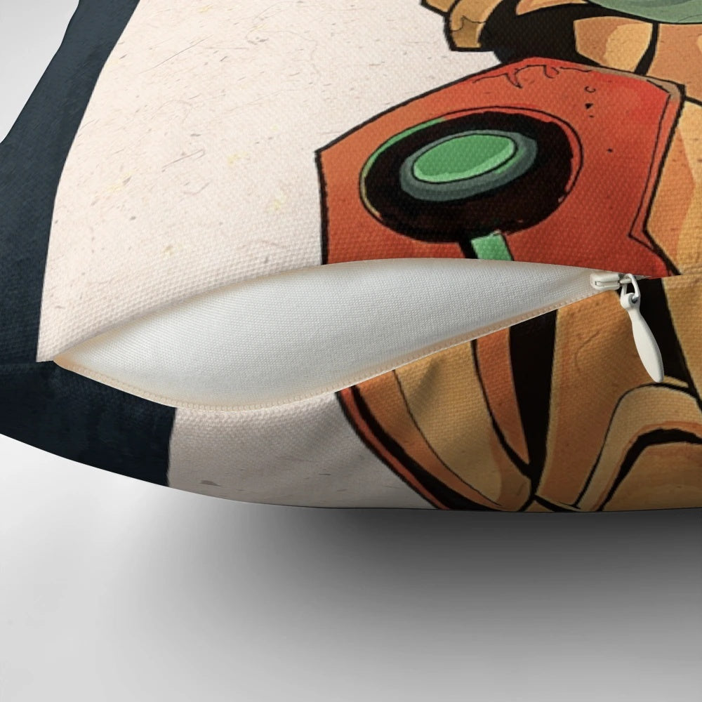Samus Aran Metroid Pillow featuring the iconic bounty hunter character