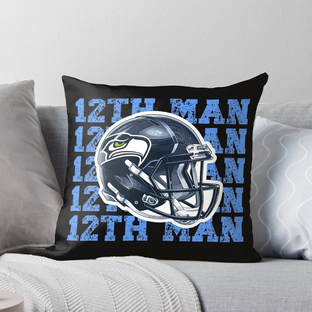 Soft and plush Seattle Seahawks 12th Man helmet-shaped pillow