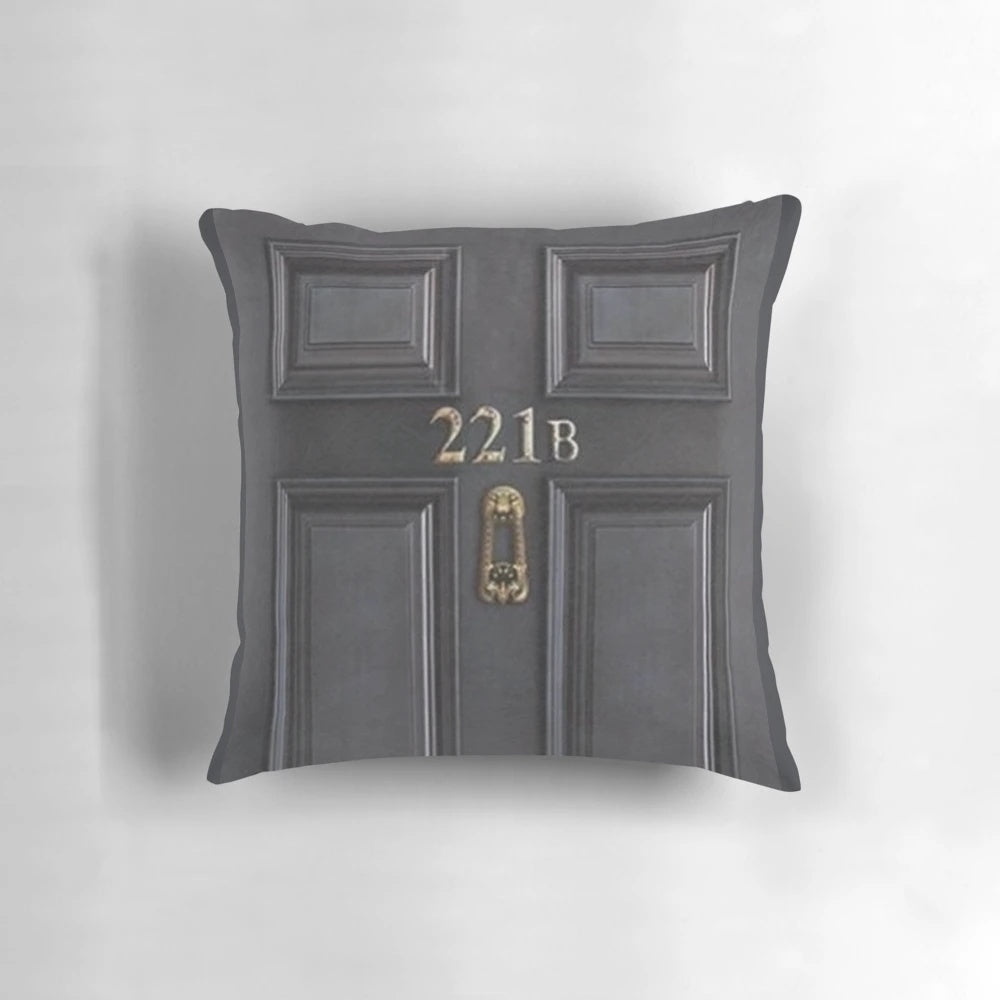 Sherlock Holmes 221B Baker Street Pillow with Benedict Cumberbatch and Martin Freeman