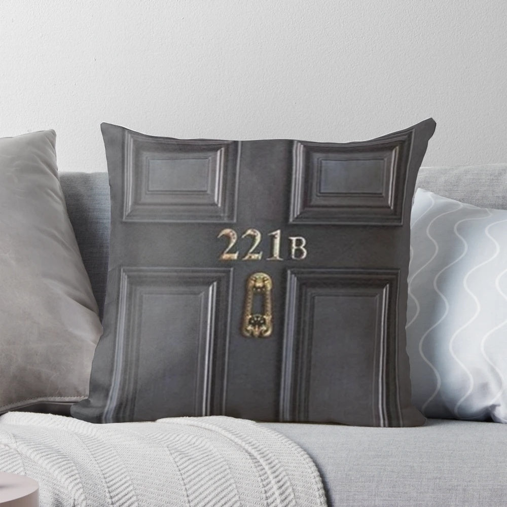 Sherlock Holmes 221B Baker Street Pillow with Benedict Cumberbatch and Martin Freeman
