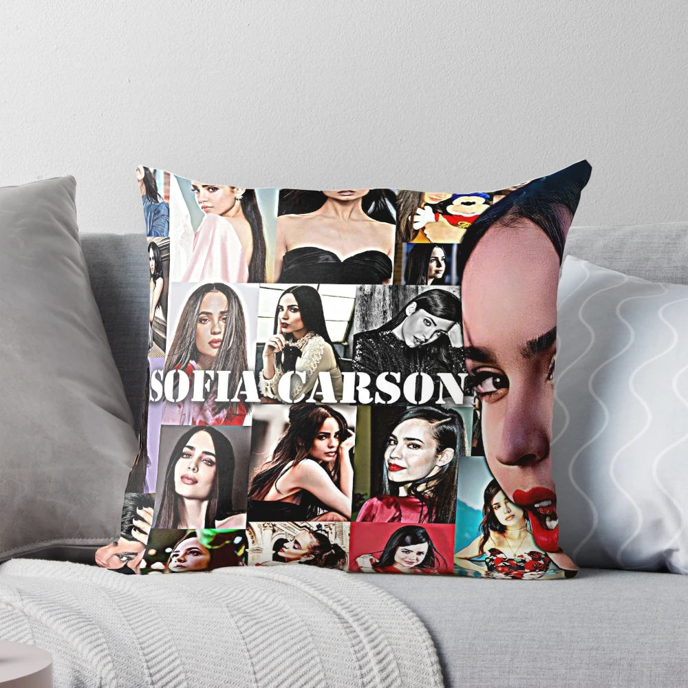 Plush, high-quality sofia carson themed throw pillow