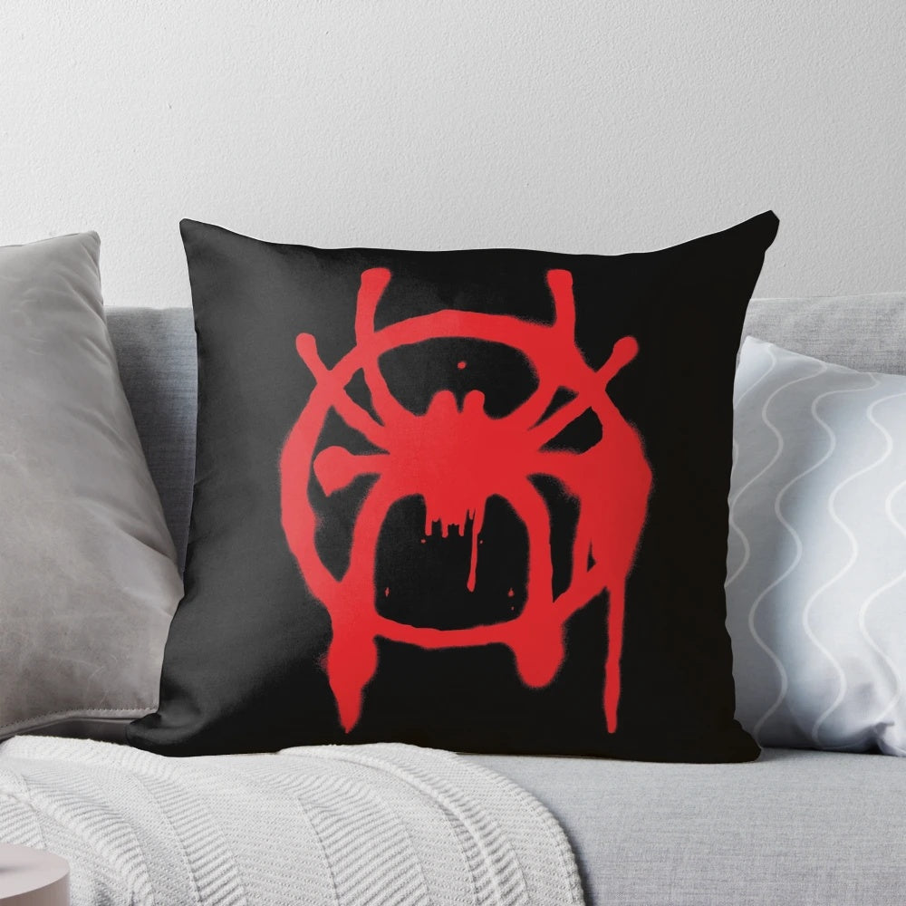 Spider-Verse Miles Morales Pillow with vibrant red and black design