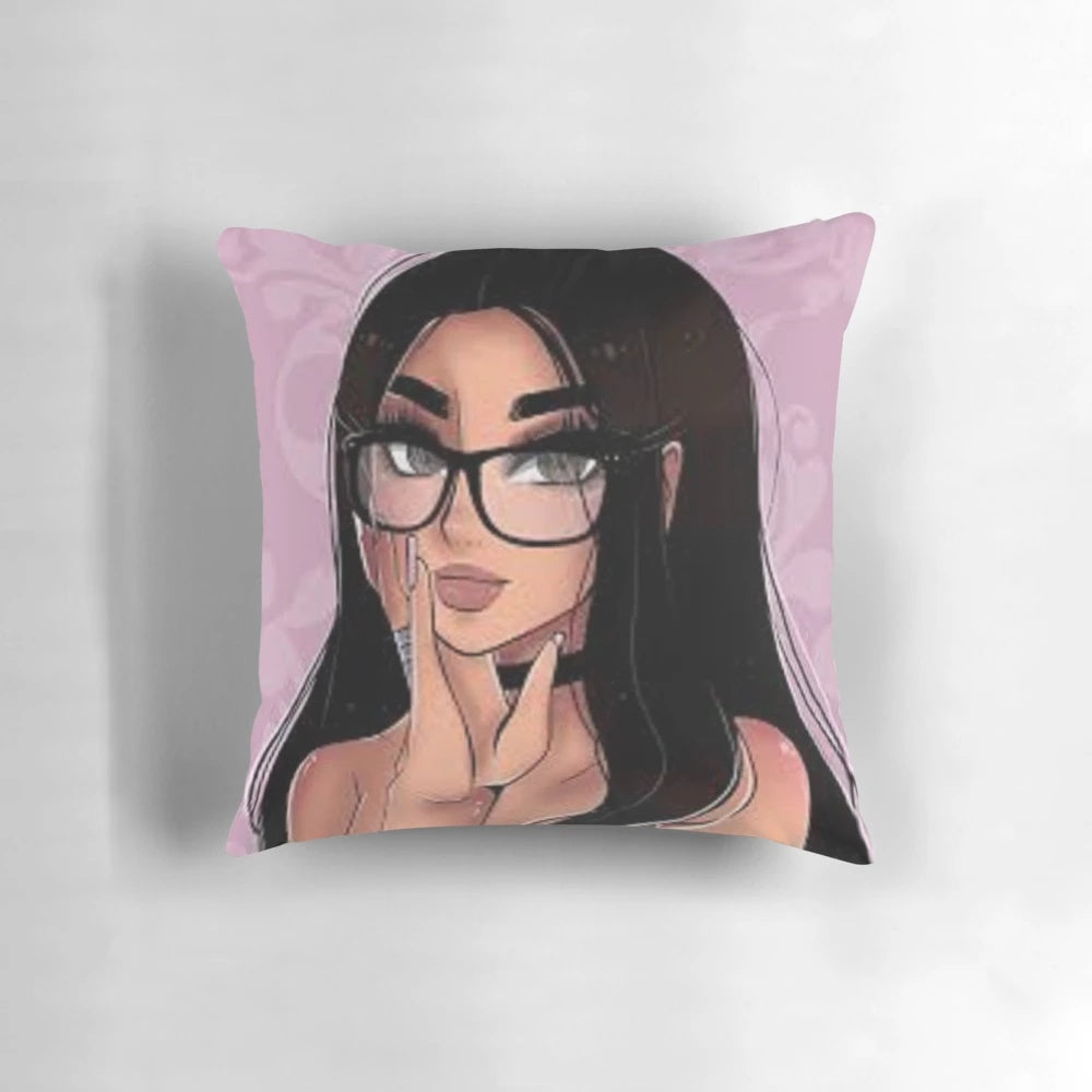 SSSniperwolf Pillow featuring the famous YouTube personality and her wolfpack