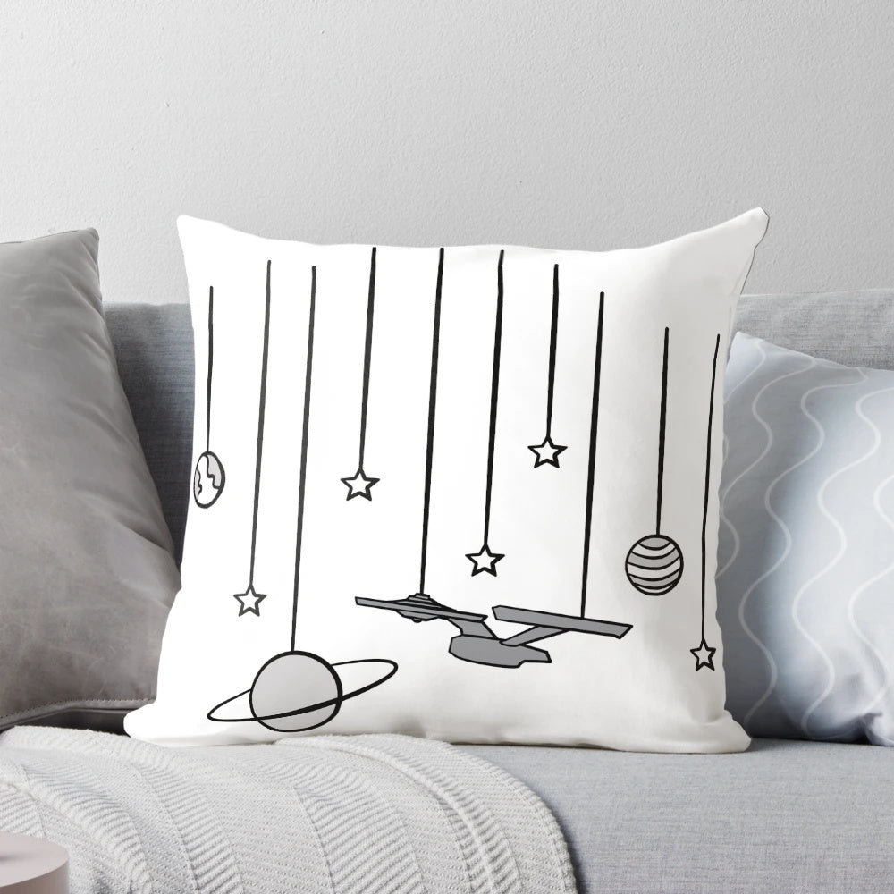 Star Trek USS Enterprise Pillow, featuring the iconic starship design in a high-quality, comfortable home accessory.