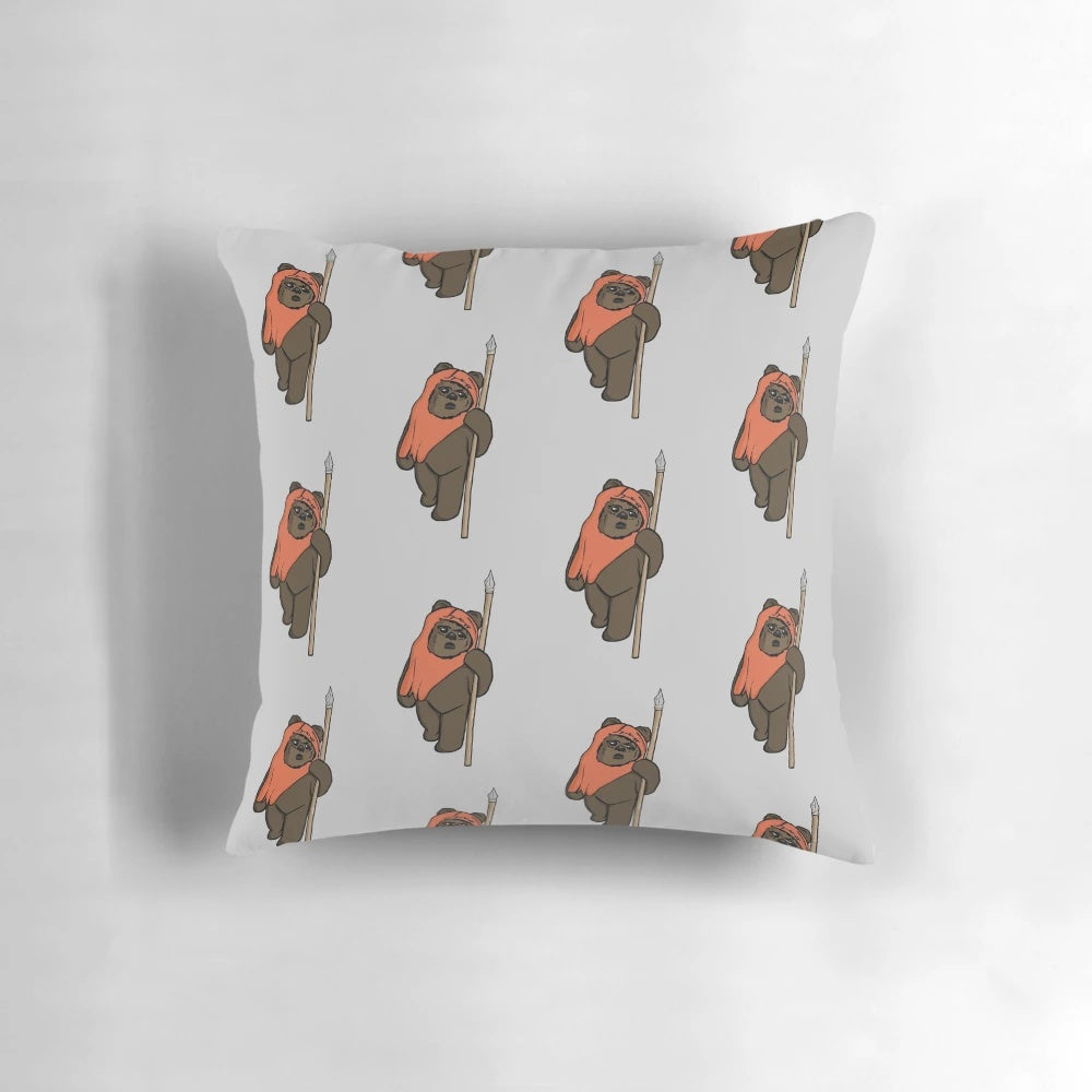 Soft, plush Star Wars Ewok pillow with detailed features and design