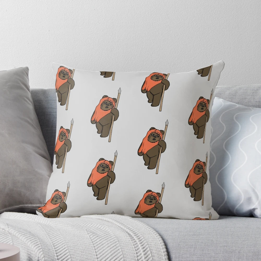 Soft, plush Star Wars Ewok pillow with detailed features and design