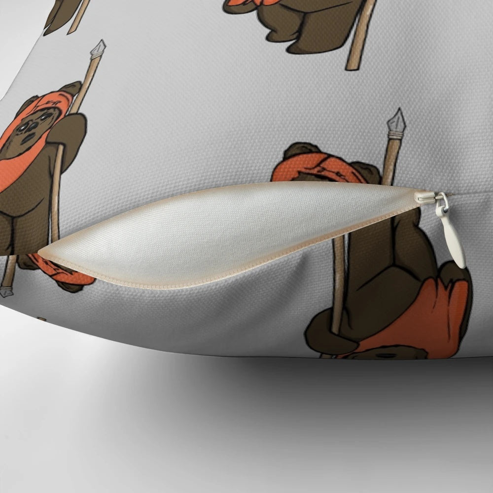 Soft, plush Star Wars Ewok pillow with detailed features and design