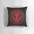 Stylized Sith logo printed on a plush, soft pillow for Star Wars fans