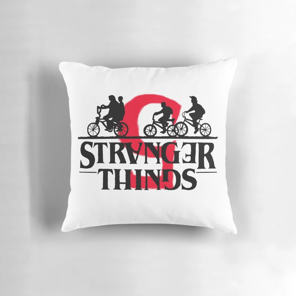 Soft and cozy Stranger Things Season 5 pillow featuring the show's iconic characters