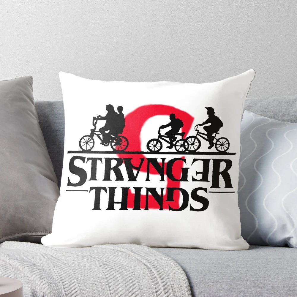Soft and cozy Stranger Things Season 5 pillow featuring the show's iconic characters