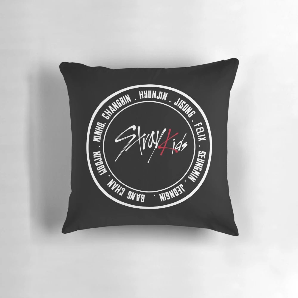 Stray Kids Kpop Throw Pillow with Members' Portraits